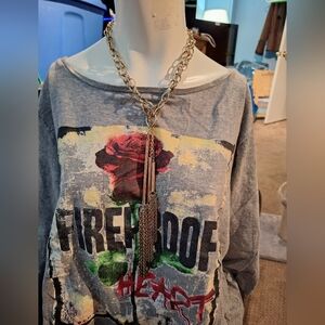 Chicos Gold Tone Lariet Necklace